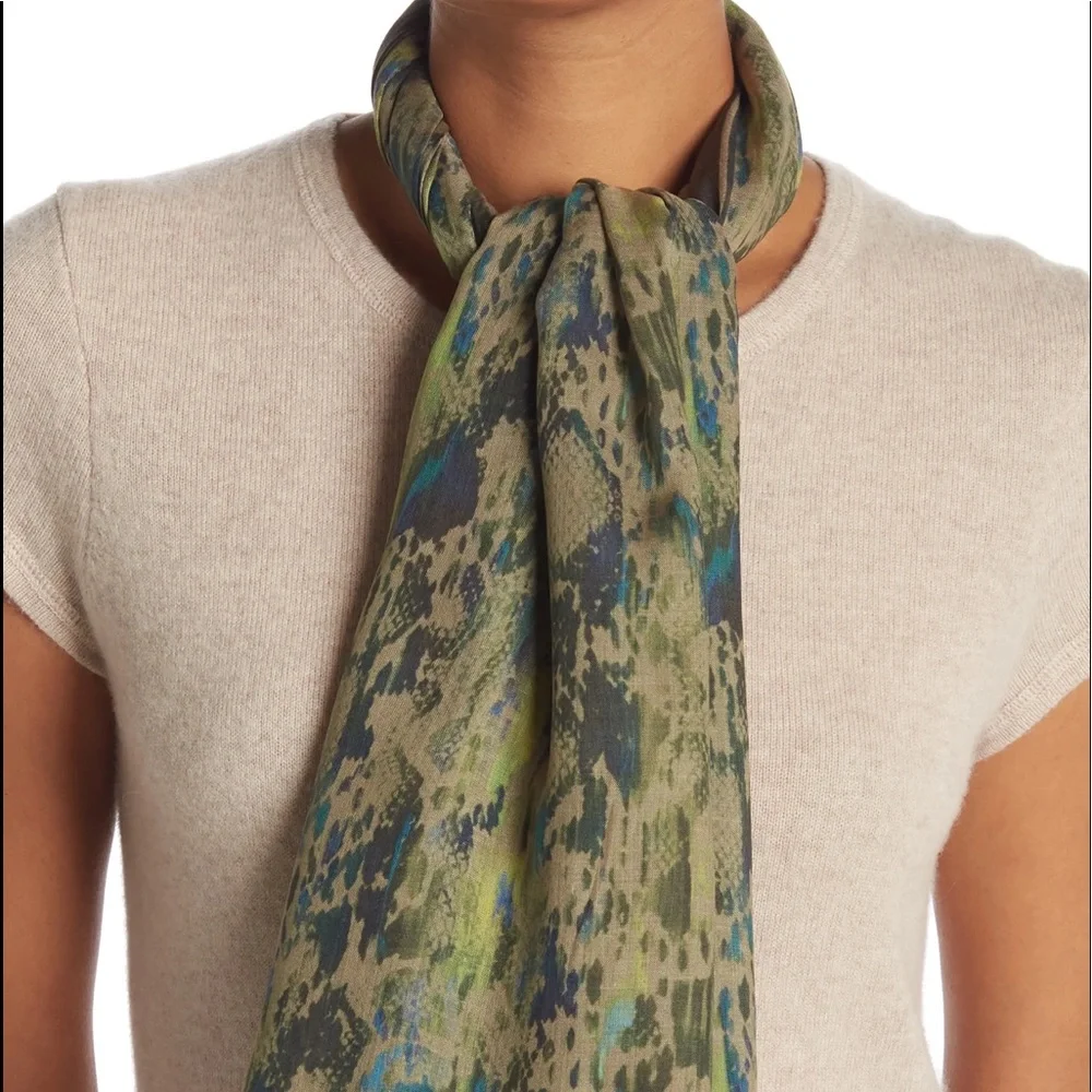 ALL SAINTS Masala Square Scarf In Rainbow Khaki